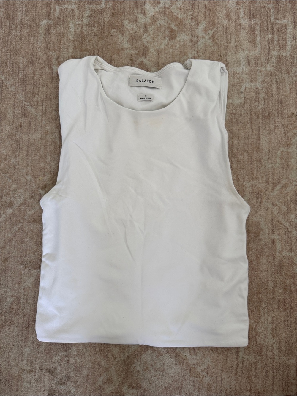 Babaton White Crewneck Sleeveless Tank